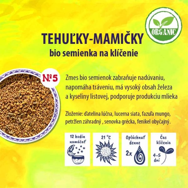 Tehuľky-mamičky bio semienka na klíčenie - bio klíčky