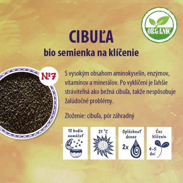 Cibuľa bio semienka na klíčenie - bio klíčky