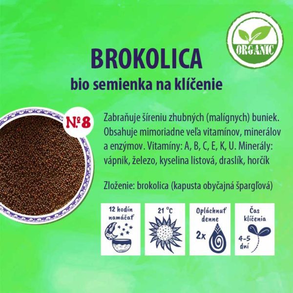 Brokolica bio semienka na klíčenie - bio klíčky